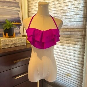 Hula Honey Ruffle Front Bikini Top with Removable Strap. Size M